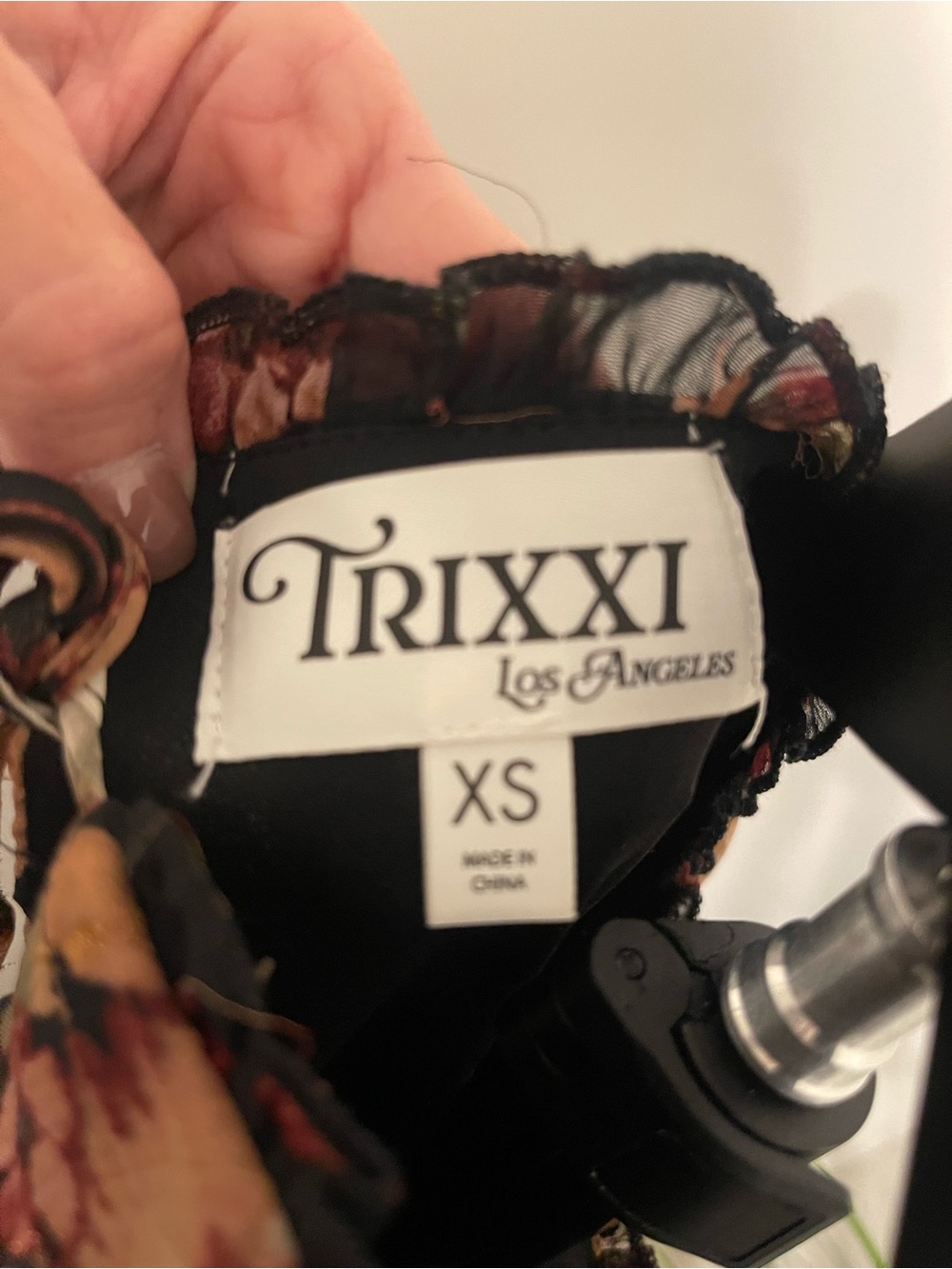 Trixxi Black Floral Ruffle Short Dress - Picture 3 of 4